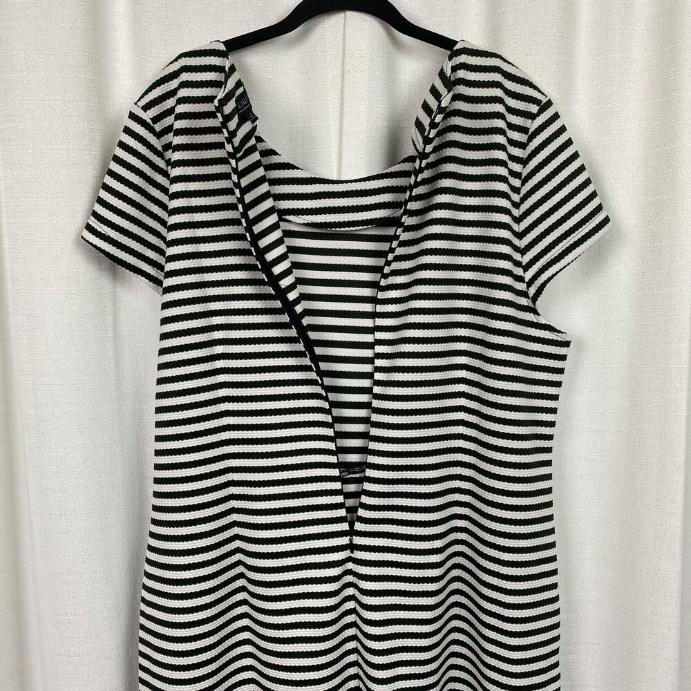 Eloquii Black&White Stripe Cap Sleeve Sheath Midi Dress Sz.22W - Picture 9 of 13